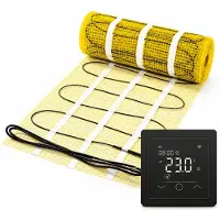 Pro-mat 15 m², Zwart - Pro-series Complete set, 150 watt per m², met wifi thermostaat passend in de meeste afdekraampjes - vloerverwarming matten - vloerverwarming matten