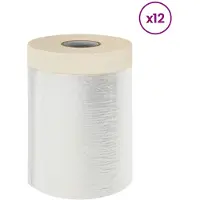 vidaXL Afplaktape met lijm 12 st Doorzichtig 30 x 3300 cm HDPE