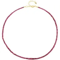 Cavill - Elegante Halsketting 925 Sterling Zilver - Madagaskar Robijn Fancy Kraal 45,11 ct - Verstelbare Rode Edelstenen Ketting - Luxueuze Sieraden