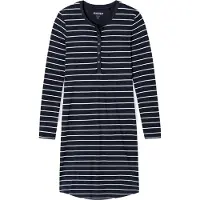 Schiesser Dames Sleepshirt - Donkerblauw - R Hals - Maat XL