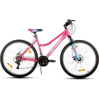 Hiland Gamille Dames Mountainbike 26 inch – Roze MTB met Lage Instap – 18 Versnellingen – Mechanische Schijfremmen