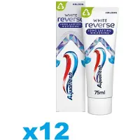 Aquafresh White Reverse Tandpasta – Long Lasting Whitening – 12 x 75 ml – Voordeelverpakking
