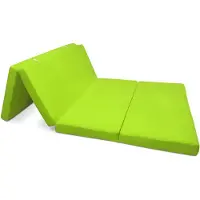 Beautissu Campix - opvouwbare matras 120x195 cm - reisbed matras & gastenmatras- zitblok opvouwbaar - rechthoekig in appelgroen