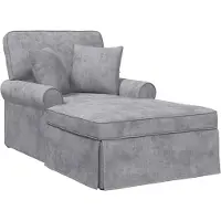 vidaXL Chaise Lounge met Rok Lichtgrijs 157 x 91 x 91 cm ARES