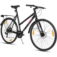 Hiland VELO Dames Racefiets - 700C - 7 Versnellingen - Lichtgewicht Aluminium Frame - Mechanische Schijfremmen - Stadsfiets / Commuter Bike