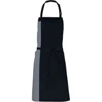 Link Kitchen Wear Unisex Duo Schort voor volwassenen (Zwart/Donkergrijs)