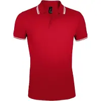 Sols Heren Pasadena Poloshirt (Rood/Wit)