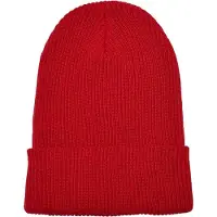 Flexfit Geribde gebreide muts van gerecycled garen (Rood)