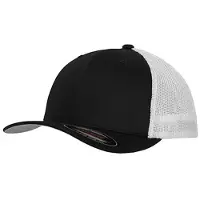 Flexfit Tweekleurige Mesh Trucker Cap (Zwart)