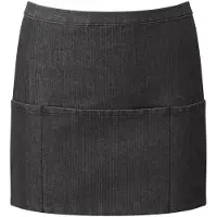 Premier Colours Collectie Denim schort met 3 zakken (Zwarte denim)