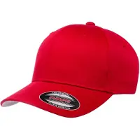 Flexfit Wollige gekamde muts (Rood)