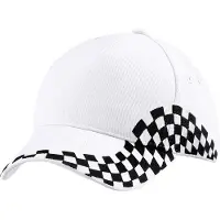 Beechfield Grand Prix Baseball Cap (Wit)