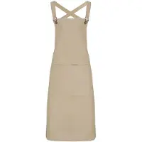 Premier Unisex Barista Schort met gekruiste achterkant voor volwassenen (Khaki)