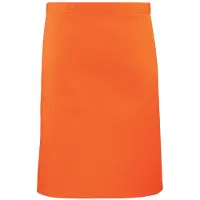 Premier Unisex Volwassenencollectie Halflang Taille Schort (Oranje)