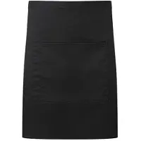 Premier Colours Pocket Denim Halflang Taille Schort (Zwart)