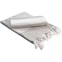 Artg Hamamzz Marmaris Deluxe Handdoek (Lichtgrijs/Wit)