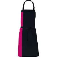 Link Kitchen Wear Unisex Duo Schort voor volwassenen (Zwart/Hot-roze)