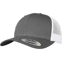 Flexfit Retro tweekleurige truckerpet (Donkergrijs/Wit)