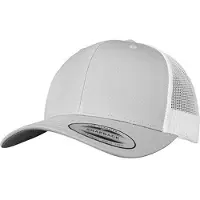 Flexfit Retro tweekleurige truckerpet (Zilver/Wit)