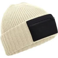 Beechfield Zip Patch muts (Zand)