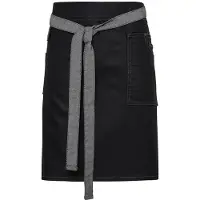 Premier Division Gewaxt Denim Taille Schort (Zwarte denim)