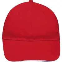 Sols Buffalo 6 panel baseballpet (Rood/Wit)