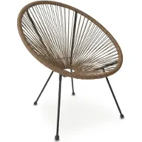 Hobby Hall Tuinstoel BRASIL – Rotan-look – Zwarte metalen poten – Modern design