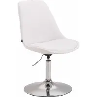 CLP Essstoel Maverick, kunstleer, draaibaar en traploos verstelbaar, wit, frame in chroom