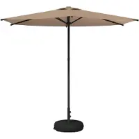 vidaXL Tuinparasol met voet 270 x 270 cm Polyester Rechthoekig Taupe