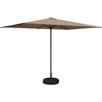 vidaXL Tuinparasol met voet 200 x 300 cm Polyester Rechthoekig Taupe