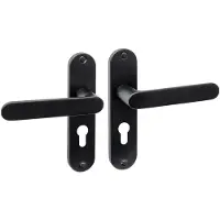 Intersteel Deurkruk Sora basic op schild ovaal 185x41mm profielcilinder 55mm mat zwart