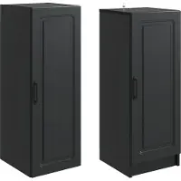 vidaXL Kast Set 2 st Zwart Bewerkt hout
