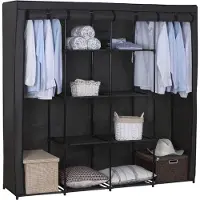 Happyment Opvouwbare Kledingkast Zuzu - Slaapkamer - Kledingrek - Garderobekast organizer - Grijs - 174X46X169cm
