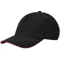 Beechfield EarthAware Klassieke Organic Cotton 5 Panel Baseball Cap (Zwart/Klassiek Rood)