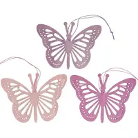 Viana Deco vlinders deco hanger paars/roze/roze 12cm 12st, 12 Stück