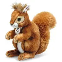 Steiff knuffel eekhoorn Niki, roodbruin