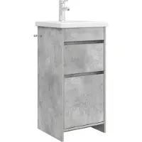 vidaXL Badkamer Vanity met Wastafel Betongrijs 42 x 40 x 84,5 cm