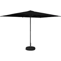 vidaXL Tuinparasol met voet 200 x 300 cm Polyester Rechthoekig Zwart