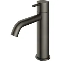 Hotbath Cobber - Wastafelmengkraan - zonder Waste - Laag - Geborsteld Zwart PVD - Opbouw - Messing - V04