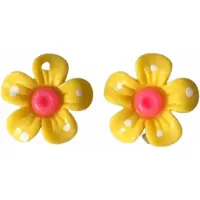 Charme Bijoux Clip oorbellen geel bloem kinderen