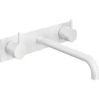 Hotbath Cobber - Wastafelmengkraan - zonder Waste - Laag - Wit - Inbouw - Messing - V08