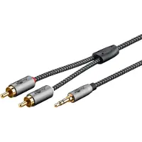 Goobay Plus audio-adapterkabel - 3,5 mm jack naar stereo cinch-stekker, 0,5 m