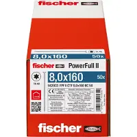 Fischer 562933 FPF II CTF 8,0 x 160 BC 50 Houtschroef 8 mm 160 mm TX Staal Galvanisch verzinkt 50 stuk(s)