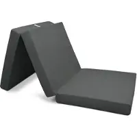 Beautissu Campix - opvouwbare matras 80x195 cm - reisbed matras & gastenmatras- zitblok opvouwbaar - rechthoekig in antraciet