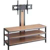 Pro-Tec TV-beugel met TV-tafel 'Stockholm', 120 x 40 x 108 cm, geschikt voor televisies tot 70 inch, maximaal 40 kg, in hoogte verstelbaar, kantelbaar, zwart/eikenlook