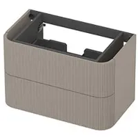 Ink Concept R Afgeronde Onderkast 2 Lades - 80x45cm - Ribbel - Mat Creme Cotton - Badkamermeubels, Wastafelonderkasten - 8718835407353