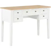 vidaXL Bureau, wit, 109,5 x 45 x 77,5 cm, hout