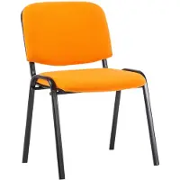 CLP Bezoekersstoel Ken V2, bekleding van stevig materiaal met metalen frame en gestoffeerde rugleuning, oranje