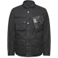 Belstaff Trackmaster Zwarte Waterdichte Gewaxte Jas Maat 2XL