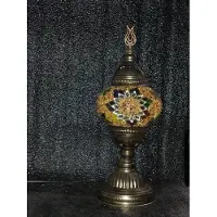 Halay Handgemaakte lamp - mozaïek tafellamp goud 42 cm - E14 LED - unieke design met kleurrijk glas